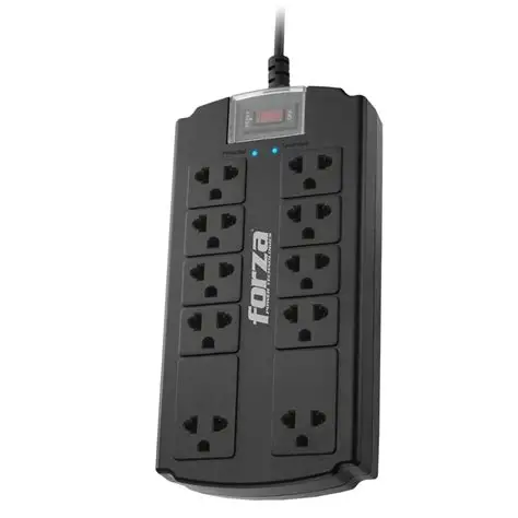 SURGE PROTECTOR 10 OUTLETS 110/240V 1080J/1800W NEMA 5-15P INPUT NEMA 5-15R OUTPUT LED VISUAL INDICATOR FORZA