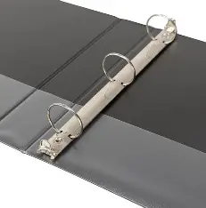 FOLDER BINDER WITH 3 RINGS 1.5" D-RING BLACK PEN & GEAR