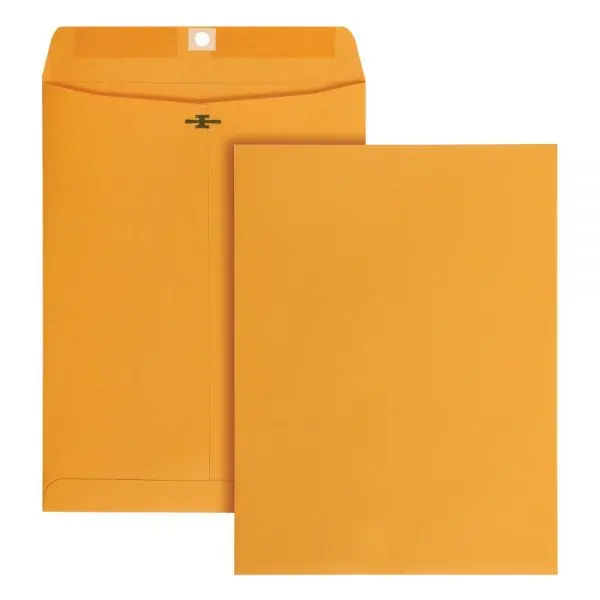 (NEW) ENVELOPE BROWN GUMMED9" X 12" CLASP KRAFT