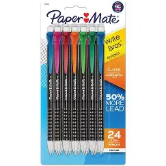PENCILS MECHANICAL 0.7MMASSORTED COLOR 24CTPAPERMATE