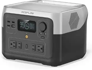 PORTABLE POWER STATION RIVER 2 MAX (PORTS: 2xUSB C, 3xUSB A, 4xAC OUTPUT) 512W OUTPUT POWER, SOLAR CHARGABLE, ECOFLOW