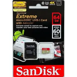 [12345] SD CARD 64GB EXTREME W/ADAPTER SANDISK