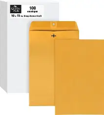 [4245] ENVELOPES 10*15 CLASP 100COUNT BROWN KRAFT