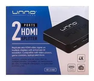 [73002] HDMI SPLITTER 2 PORTS (FEMALE) UNNO TEKNO