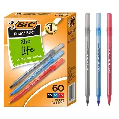 [62009] PENS BIC ROUND STIC ASR MED 60(PACK!)